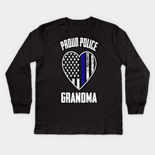 Proud police grandma Kids Long Sleeve T-Shirt